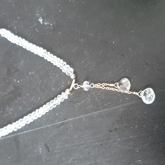 Vintage 14kt gold and faceted Aquamarine necklace - Picture 2 of 4